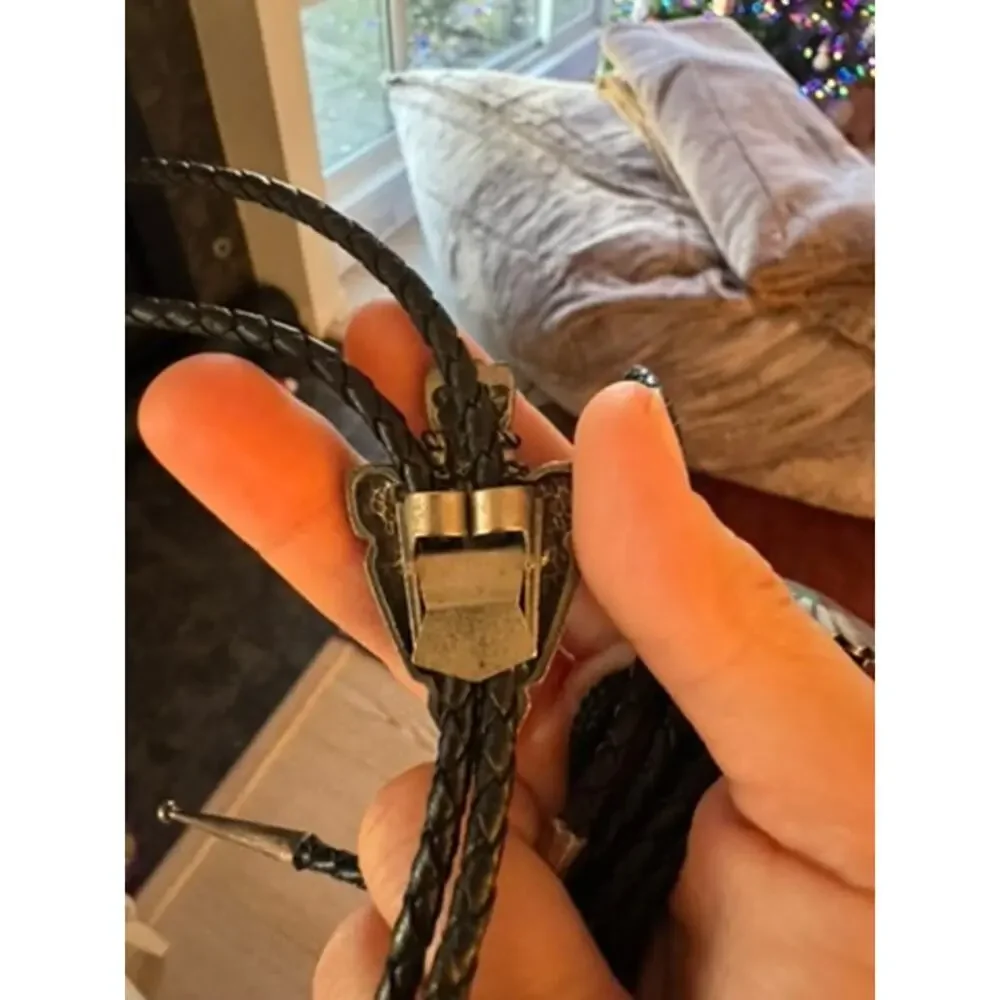 Vintage Sterling Silver‎ Turquoise Arrowhead Bolo Tie